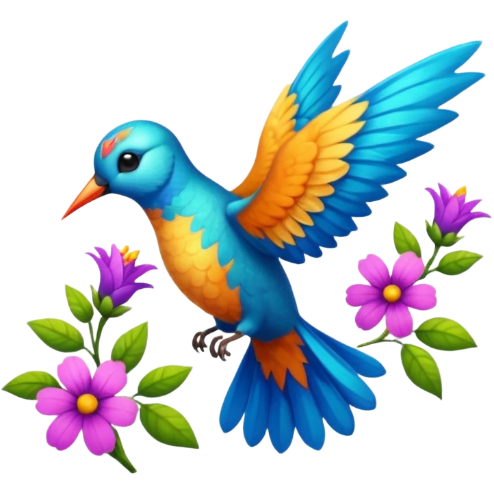 La la mañana se alegra entre flores y praderas ve avanzar mariposa bella y majestuosa entre colibrís emoji