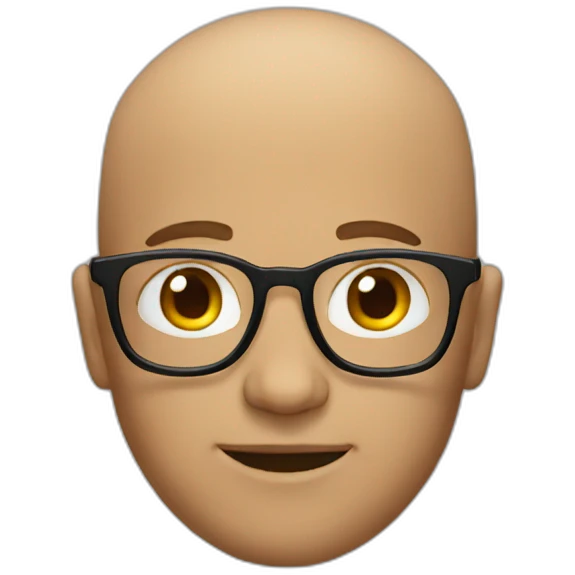 Men,glasses, no hair emoji