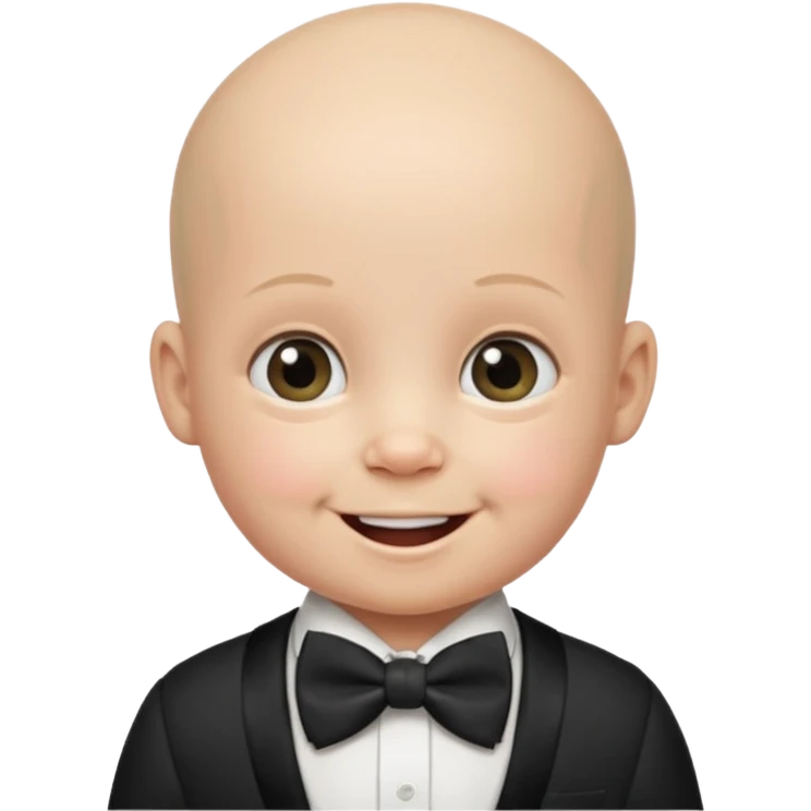 bald baby with bow tie emoji