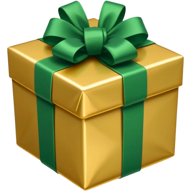 gift in golden and green shadows emoji