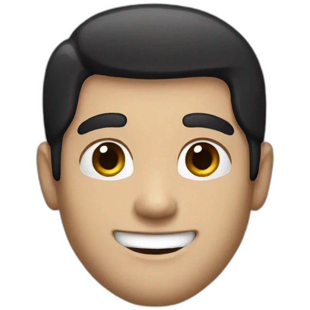 a guy with black hair, a nice smile, white skin emoji