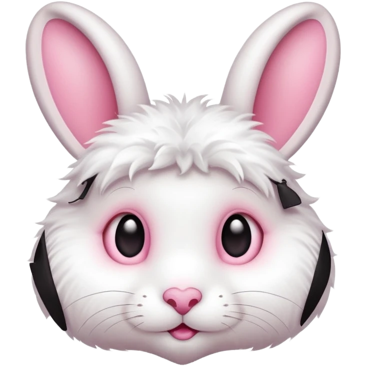 White rabbit BIG PINK heart shaped eyes  emoji