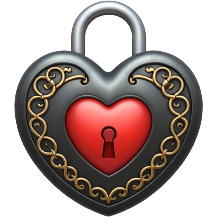 heart with gothic lock emoji