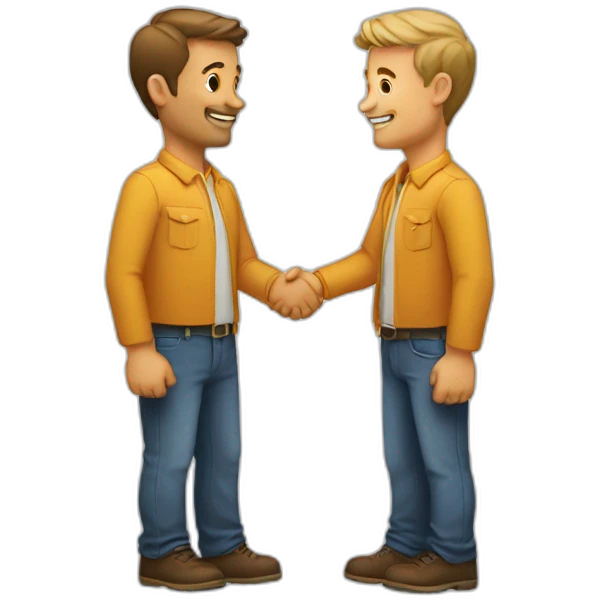 two white guys shaking hands emoji