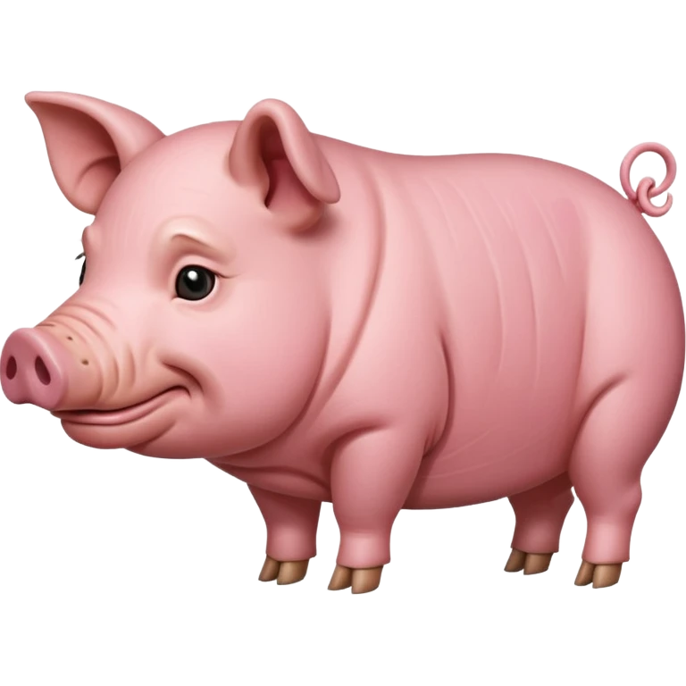 Realistic pig side view, less cartoony emoji
