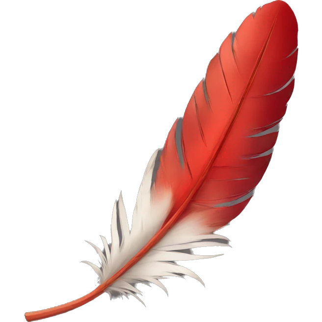 a red feather emoji