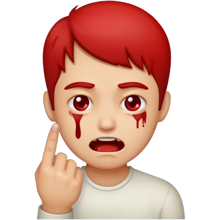 Finger bite face emoji