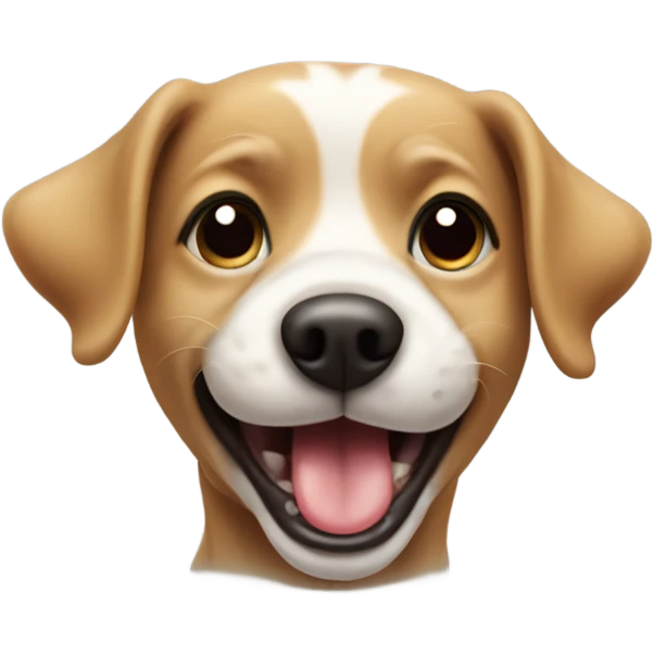 Little dog playing by it tongue out emoji
