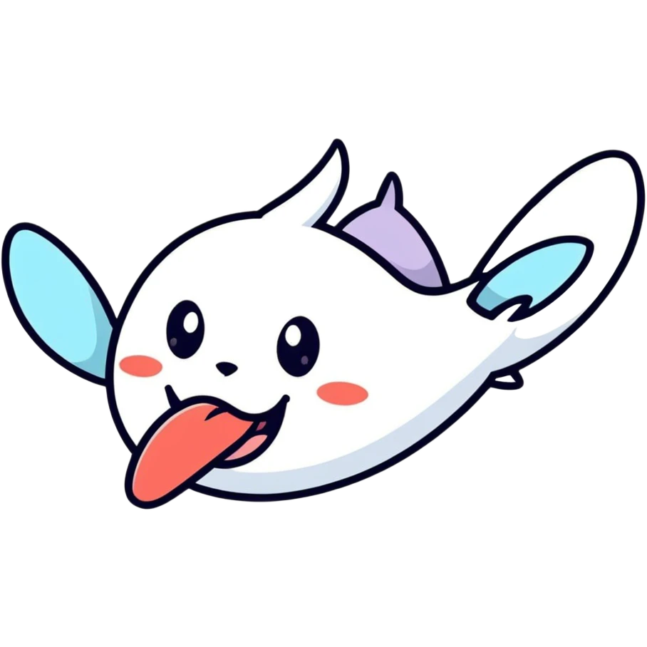fluttering tongue, cartoonish sticker style emoji