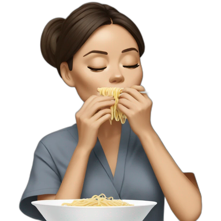 Victoria Beckham eating noodles emoji