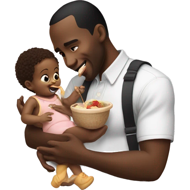 Diddy feeding a baby emoji