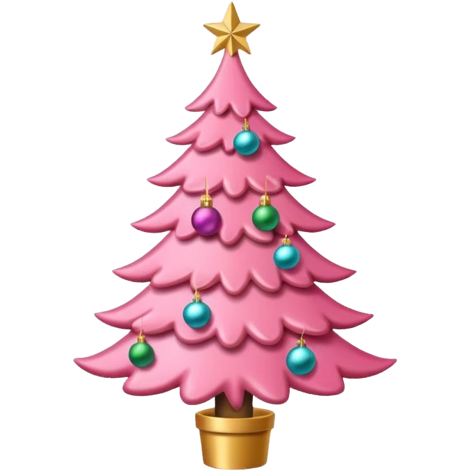 Cute pink christmas tree emoji
