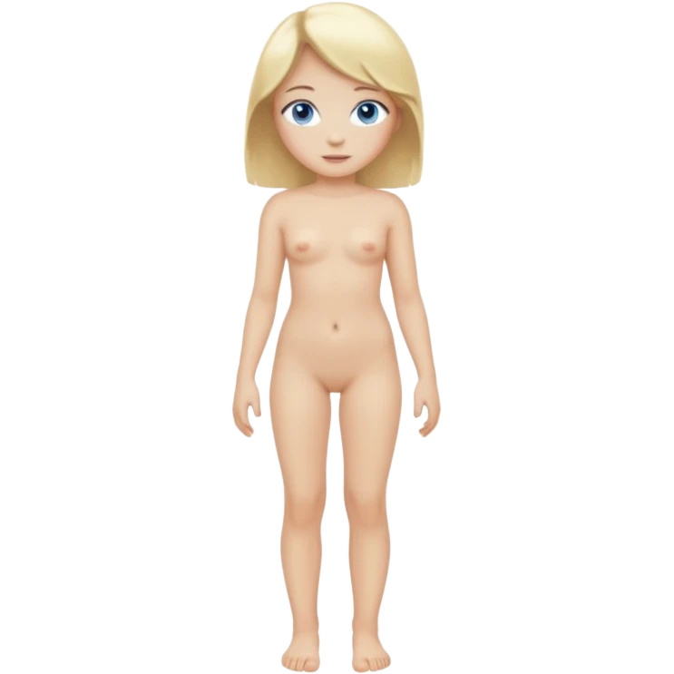 Nude blonde hair girl full body emoji