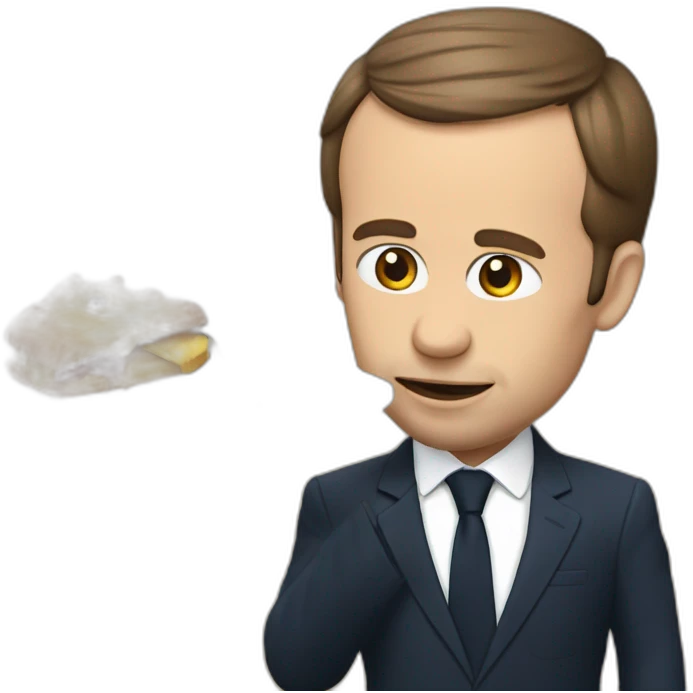 macron qui mange un yaourt emoji
