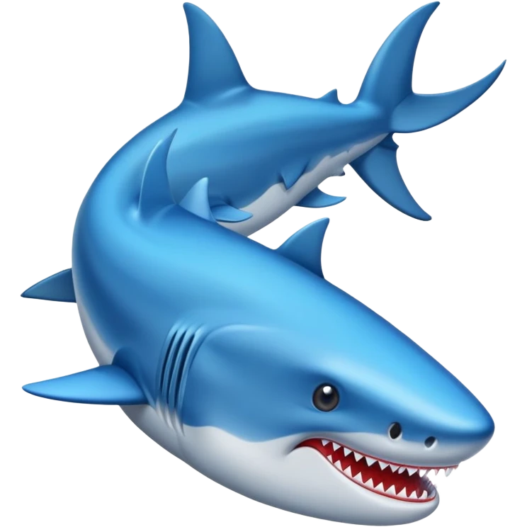 Un tiburón con zapatos azules emoji