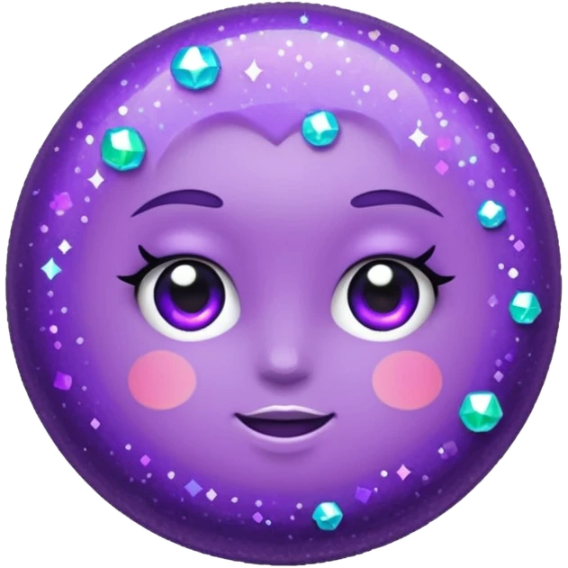 glitter purple and cian bolinha emoji