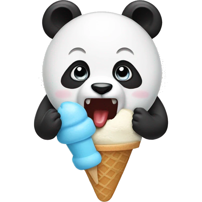 Ice cream eating a panda  emoji