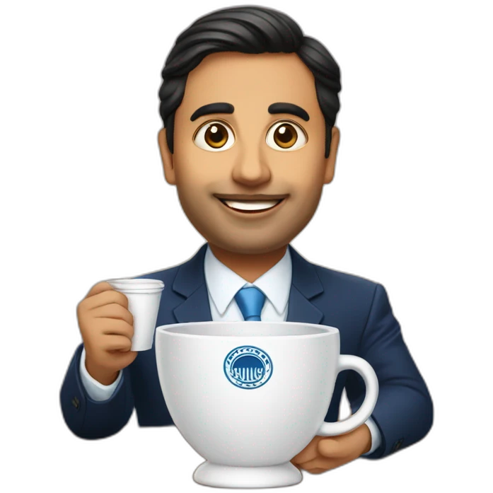 Ambani with cup emoji