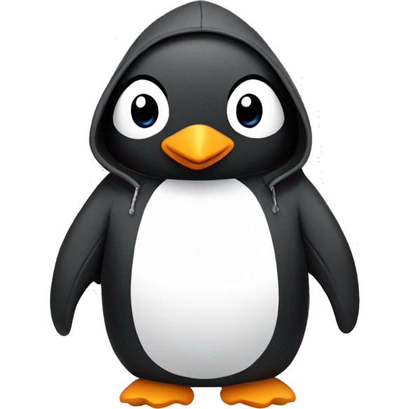 Penguin in a hoodie emoji