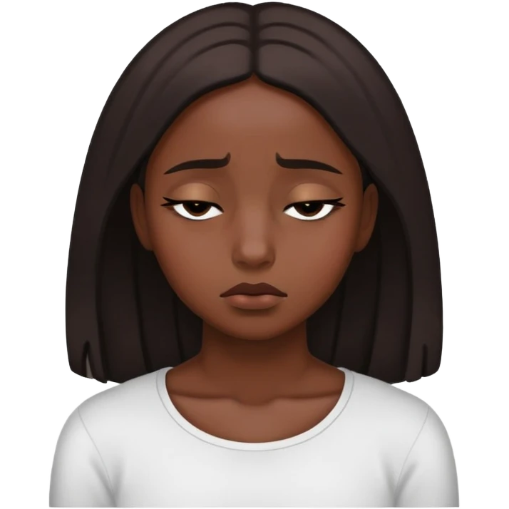 black dark girl super sad eyes closed emoji