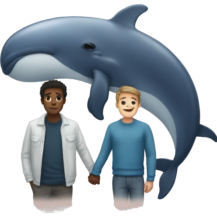 Whale with a boyfriend emoji
