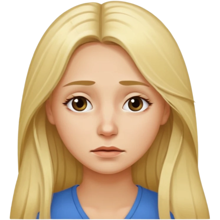 tired blond woman with long hair emoji