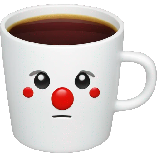 Drink in white cup with red s on front  emoji