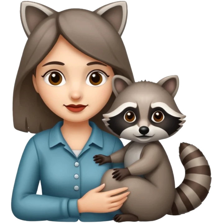 woman with racoon emoji