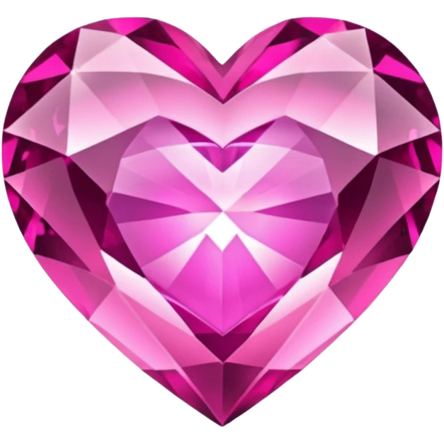 gemstone pink heart + glitter + light around emoji