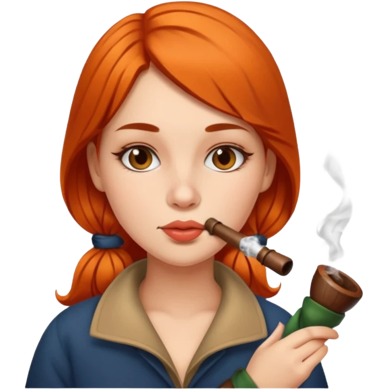 Hot girl smoking a pipe emoji