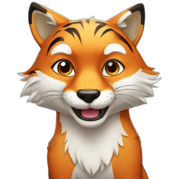 fox tiger hybrid cartoon emoji