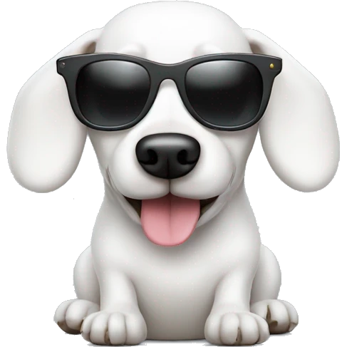 White sausage dog with sunglasses  emoji