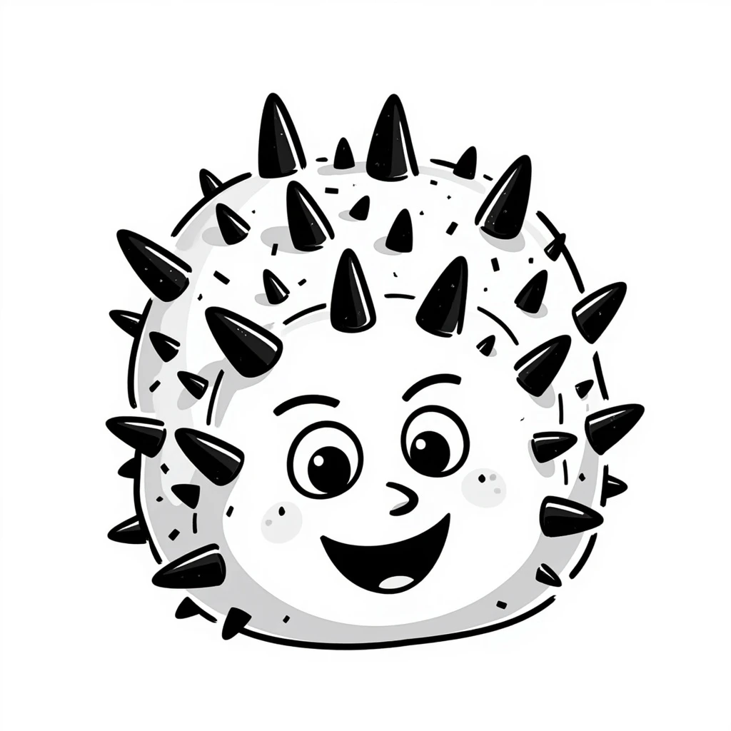 spikes in a hand drawn doodle style emoji
