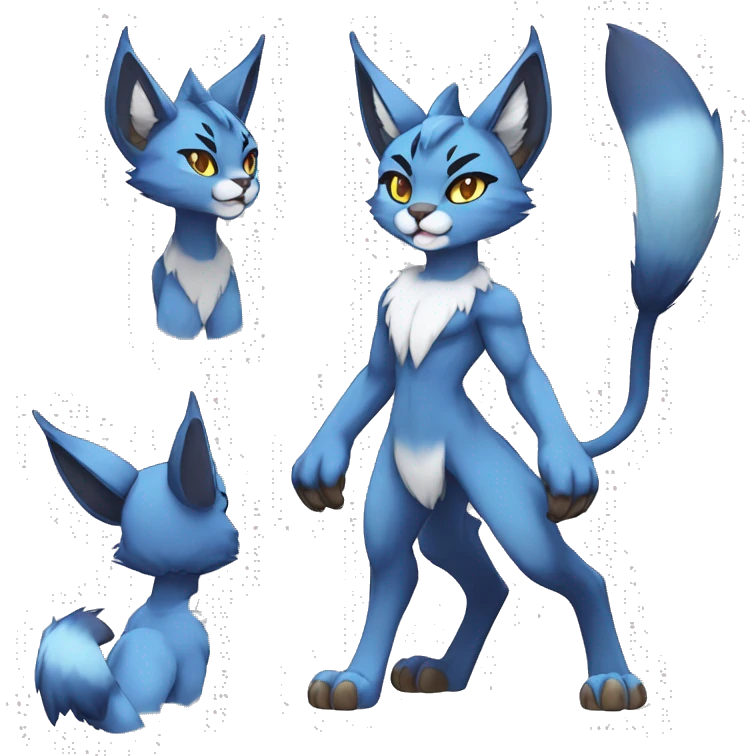 Anthro Sona-Fakemon Lynx-Caracal Full Body emoji