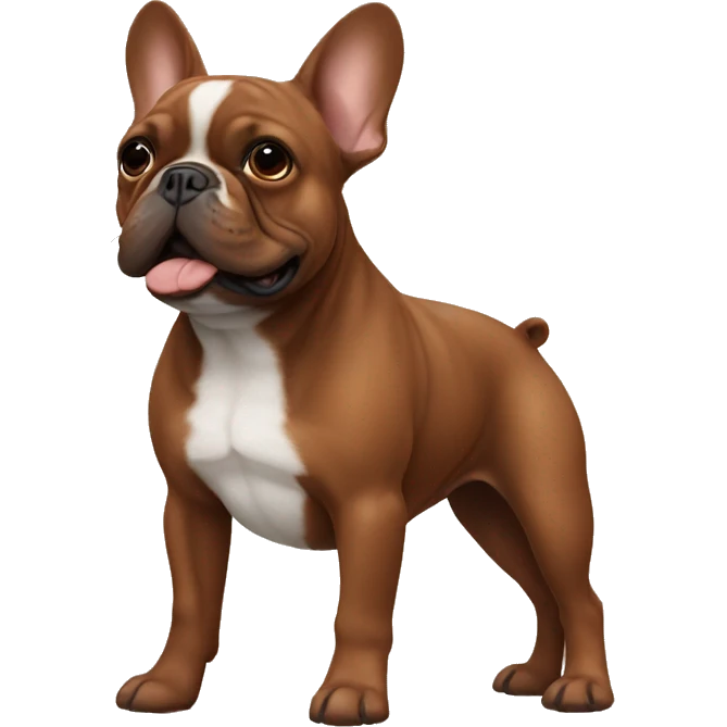 red brown french bulldog emoji