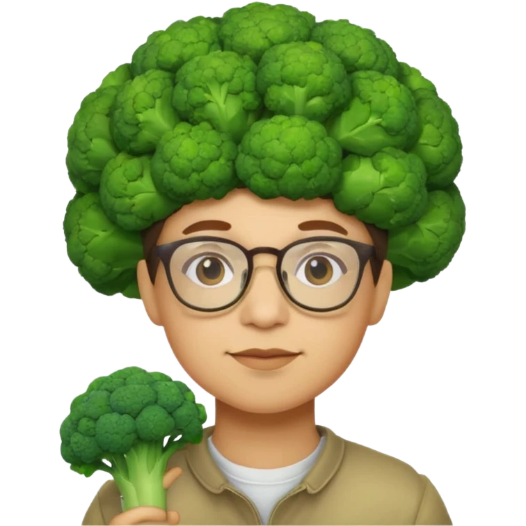 glasses brocoli with hat emoji