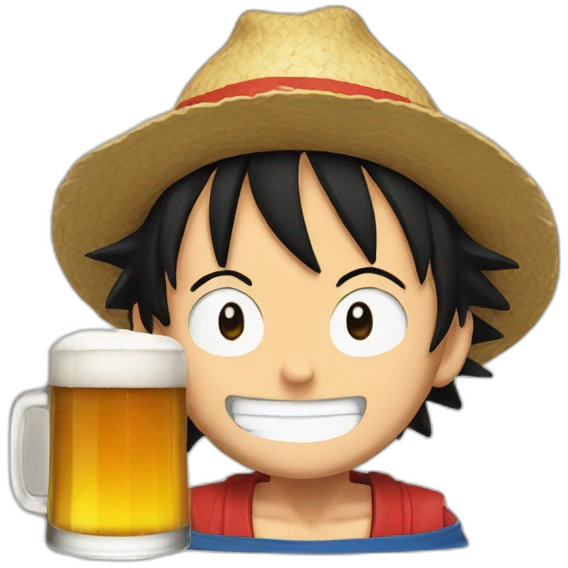 Luffy beer emoji