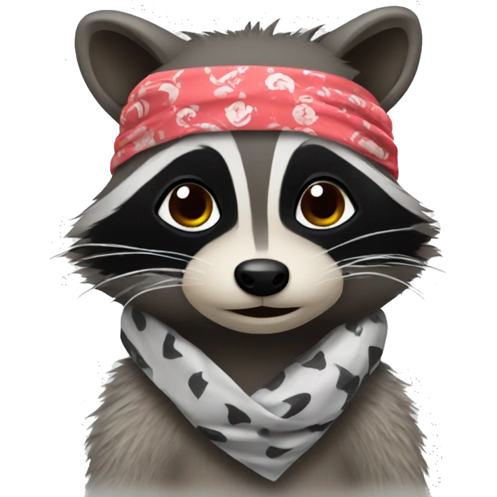 Raccoon wearing bandana emoji