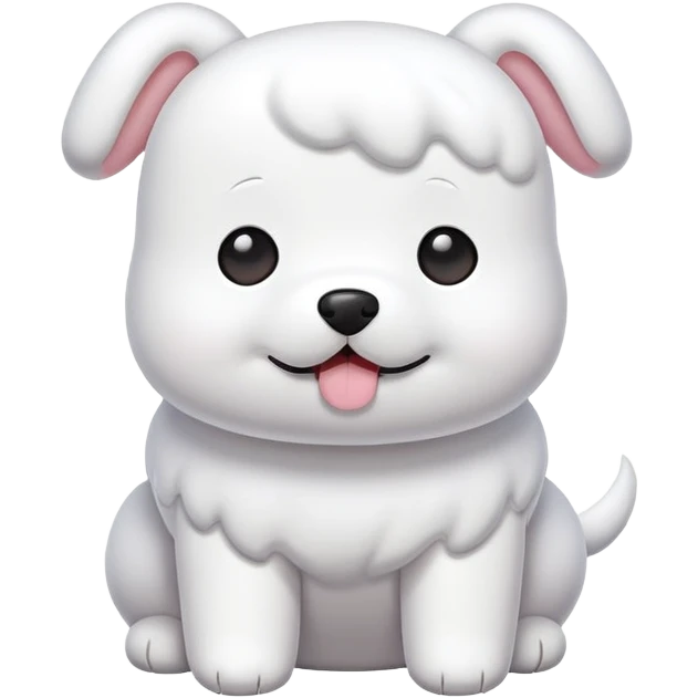 Marshmallow dog  emoji