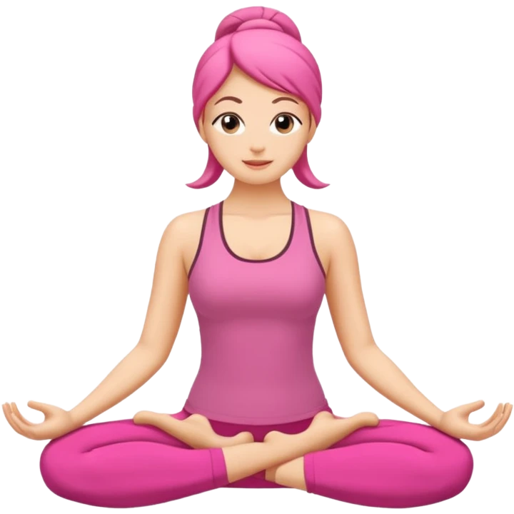 Pembe kıyafetli yoga yapan kız emoji