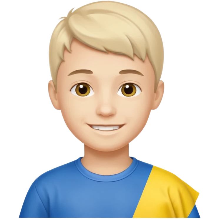 The Ukrainian boy with flag emoji