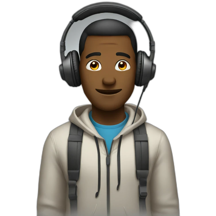 guy with headphones on that can't be bothered emoji