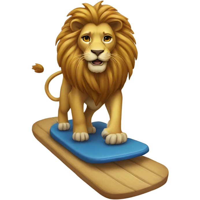 lion sufboarding emoji