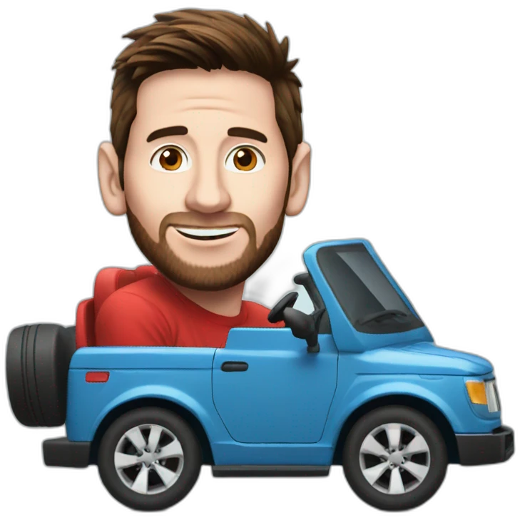 Messi in a car emoji