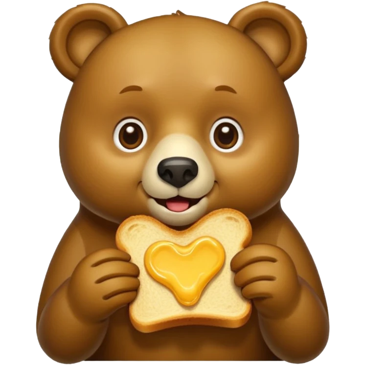 Bear eat toast emoji