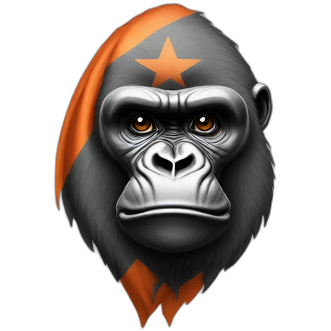 Gorilla hating Indian flag emoji