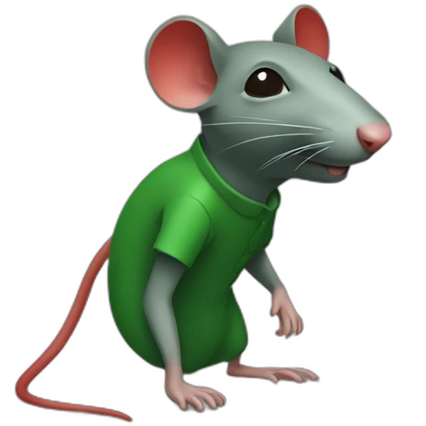 Human rat green and red emoji