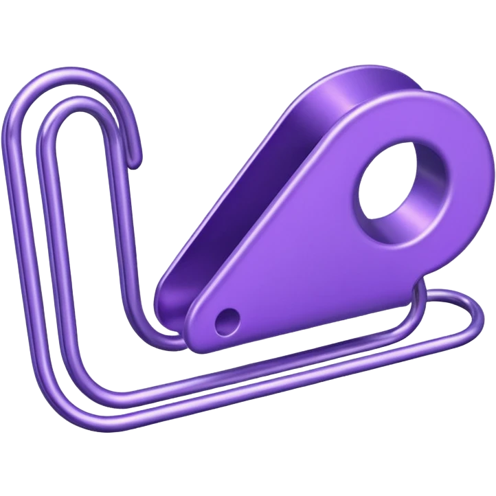 one purple paper clip emoji