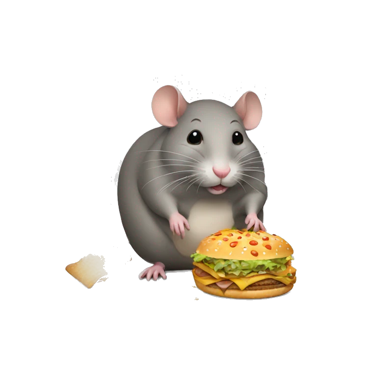Fat rat eating junk food emoji