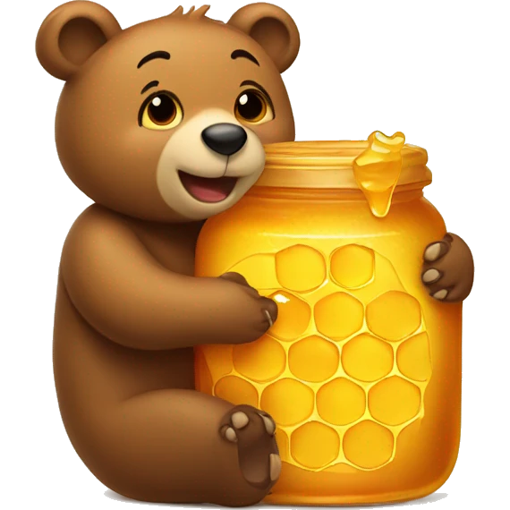 bear hugging honey emoji